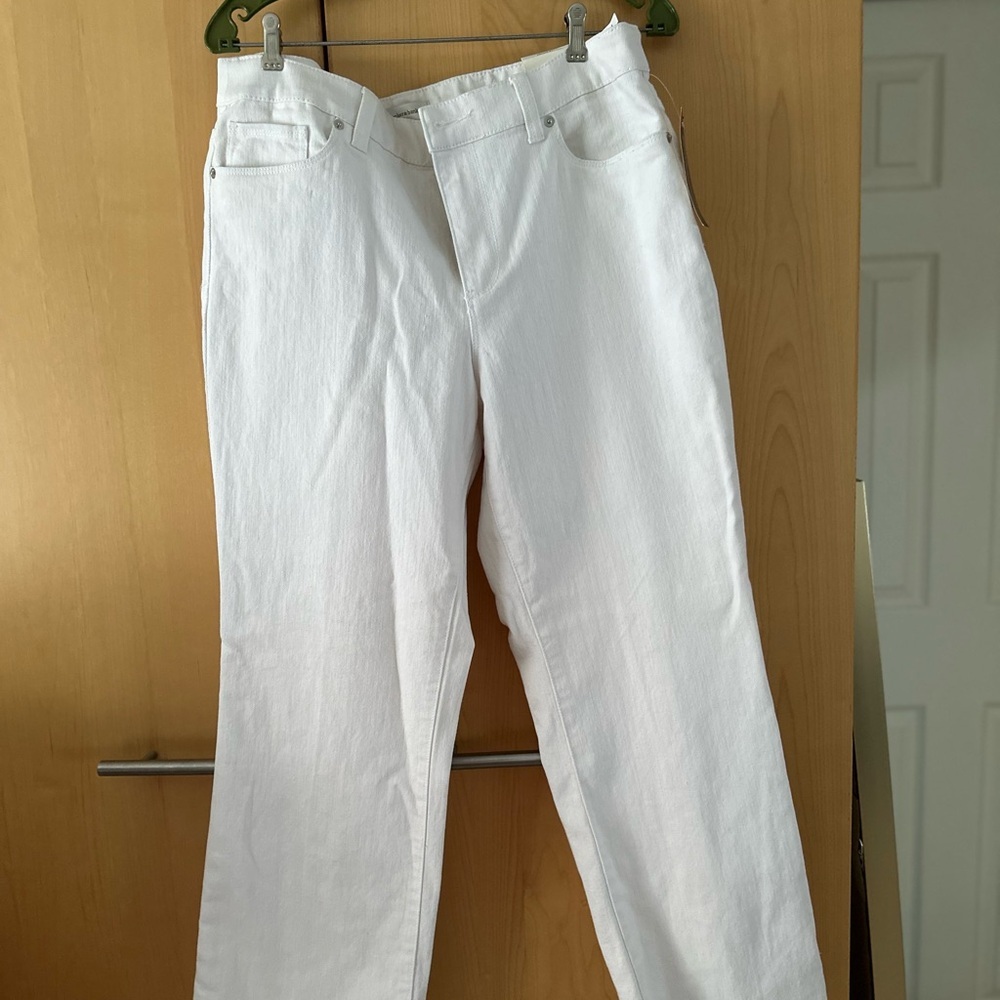 Stylish White Denim Jeans size 14 short Christopher & Banks